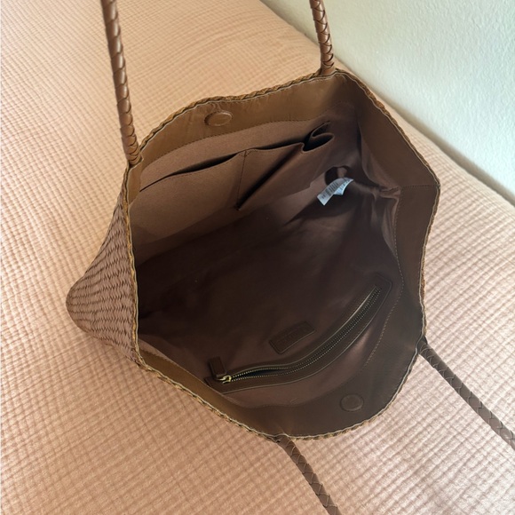 Like New- Italian Leather Handwoven Tote - Cognac - Picture 3 of 3
